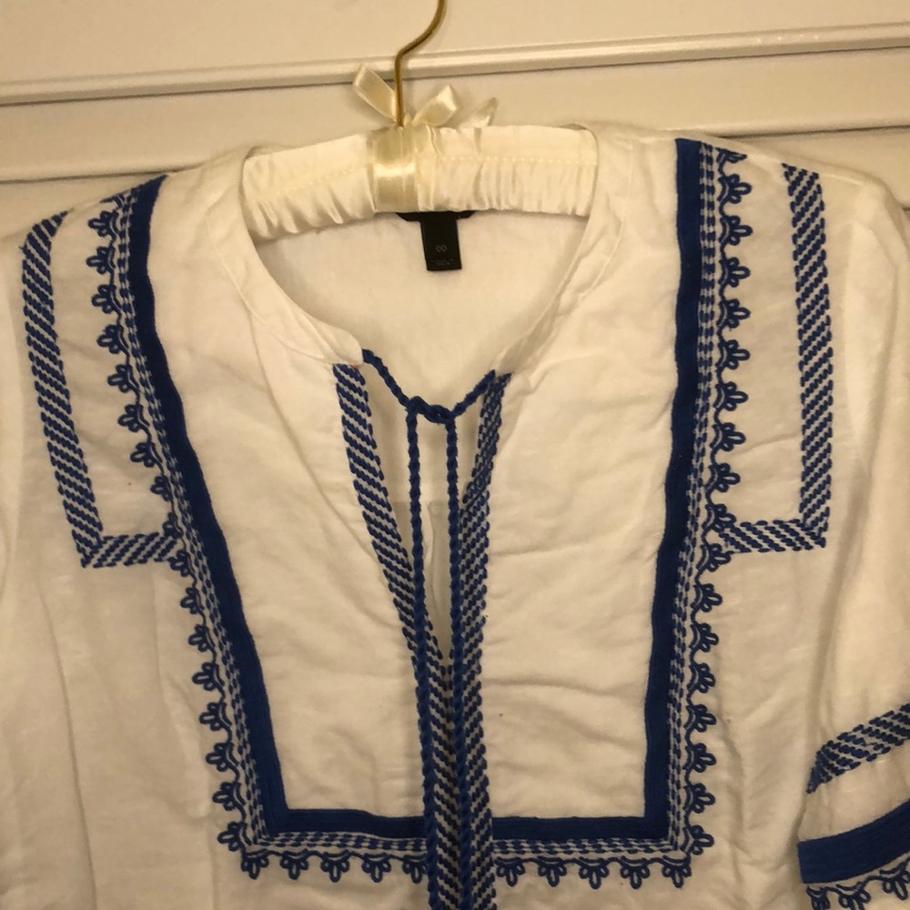 J Crew Popover shirt Santorini sz 00 - Picture 5 of 10